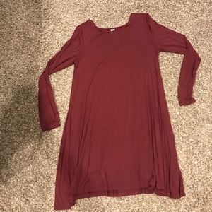 Old Navy Maroon Long Sleeve Dress